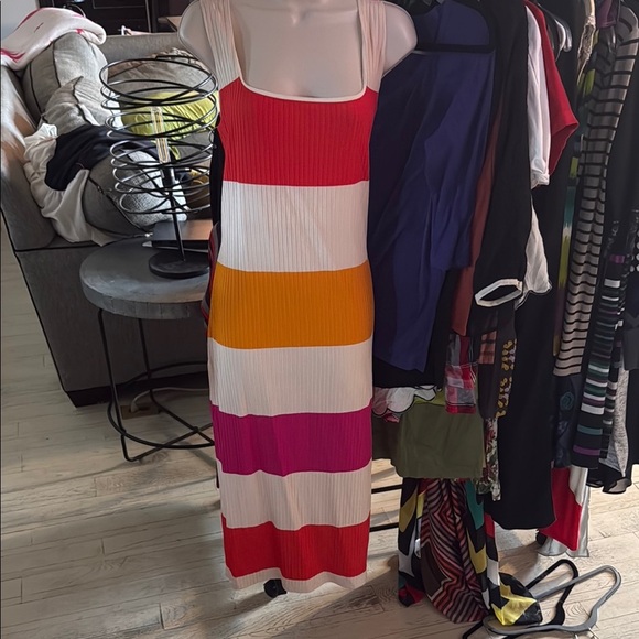 Ted Baker Red, Pink, Orange, and White Maxi Dress - Picture 1 of 3